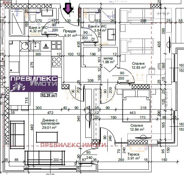 Продается  2 спальни Пловдив , Тракия , 104 кв.м | 49137557 - изображение [2]